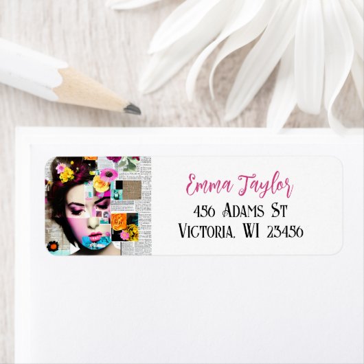  dame papier collage krant etiket (Insitu)