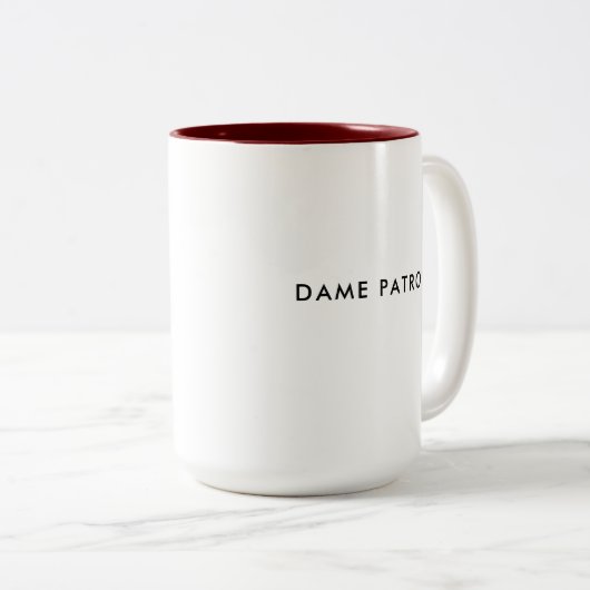 Dame Patron | bossdame | Aangepaste Franse koffie  Tweekleurige Koffiemok (Voorkant rechts)