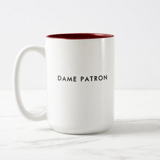 Dame Patron | bossdame | Aangepaste Franse koffie Tweekleurige Koffiemok (Links)