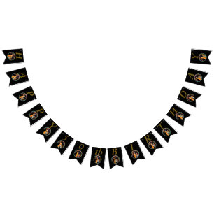  dame Picking Pink Cherry Blossom Black Vlaggetjes