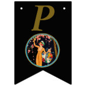  dame Picking Pink Cherry Blossom Black Vlaggetjes (Derde vlag)