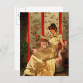 Dame Reading Briefkaart (Voorkant / Achterkant)