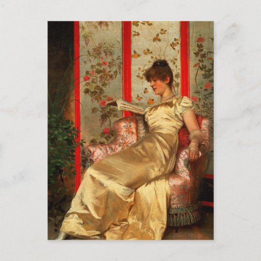 Dame Reading Briefkaart (Voorkant)