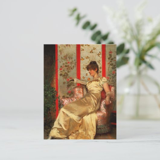 Dame Reading Briefkaart (Staand voorkant)
