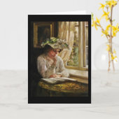 Dame Reading door Venster Kaart (Gele Bloem)