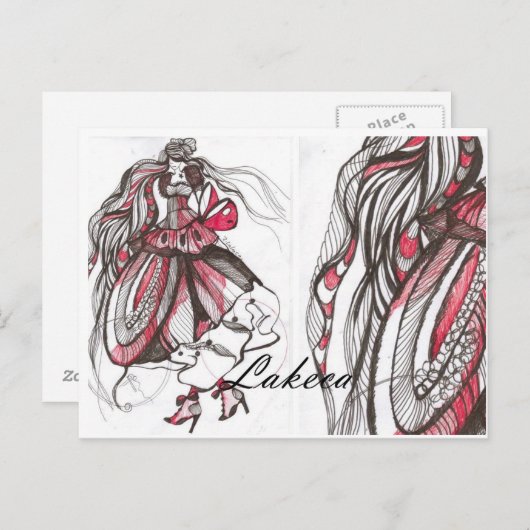 dame red briefkaart (Voorkant / Achterkant)