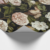 Dame Retro Botanische Bloem Patroon Cadeaupapier (Hoek)
