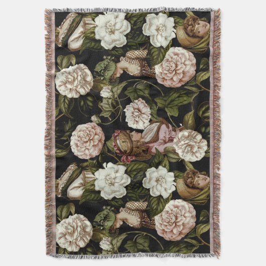  Dame Retro Botanische Bloem Patroon Deken (Voorkant Verticaal)