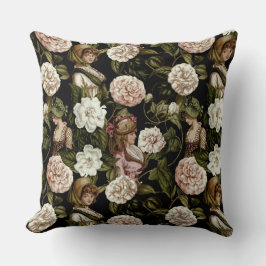  Dame Retro Botanische Bloem Patroon Kussen