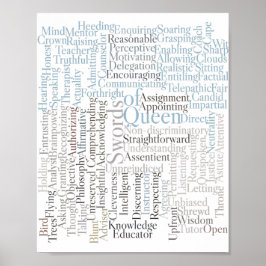 Dame Rider-Waite Tarot-Kaart Poster