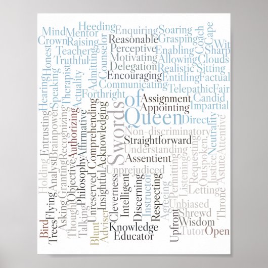 Dame Rider-Waite Tarot-Kaart Poster (Voorkant)