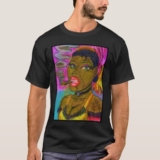Dame roken een Cigar T-shirt (Voorkant)