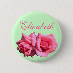 Dame roos bloemen bloem ronde button 5,7 cm