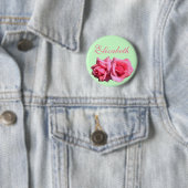 Dame roos bloemen bloem ronde button 5,7 cm (In situ)