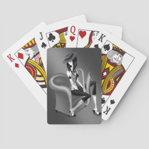 Dame Saxofoniste - Jazz-Geïnspireerde Speelkaart Pokerkaarten