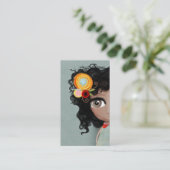 Dame Schoon Bruin Oog Haar Grunge Visitekaartje (Staand voorkant)