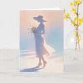 "Dame Silhouette" Kaart (Gele Bloem)