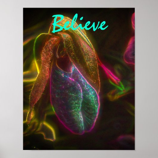 Dame Slipper Geloof Inspirerende Woorden Poster (Voorkant)