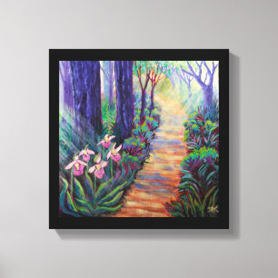 Dame Slippers op het pad Canvas Afdruk