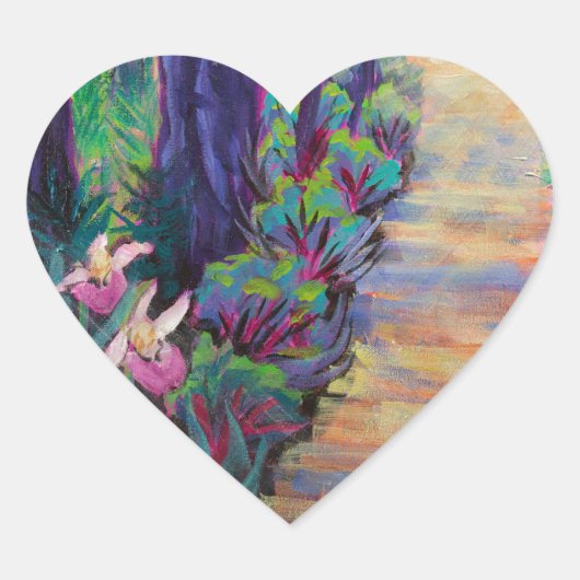 Dame Slippers op het pad Hart Sticker (Voorkant)