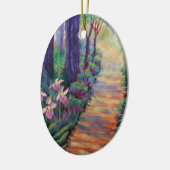 Dame Slippers op het pad Keramisch Ornament (Links)
