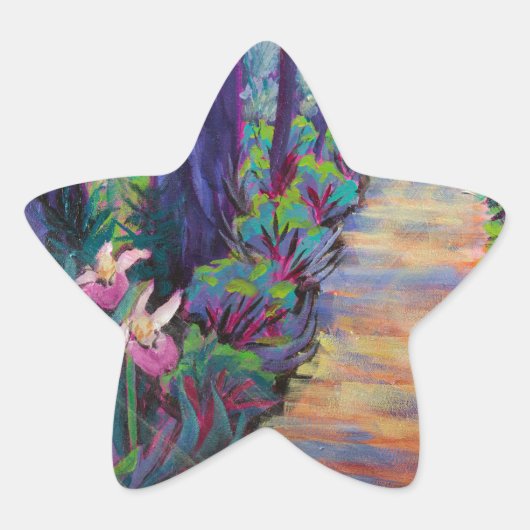 Dame Slippers op het pad Ster Sticker (Voorkant)