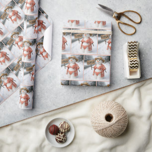 Dame Sneeuwman liftend met een Florida bord Cadeaupapier