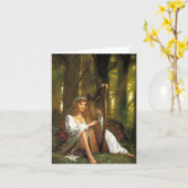 Dame speelt een harp Kaart (Gele Bloem)