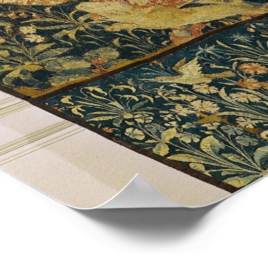 Dame speelt het portatieve orgaan uit poster (Hoek)