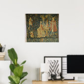 Dame speelt het portatieve orgaan uit poster (Thuiskantoor)