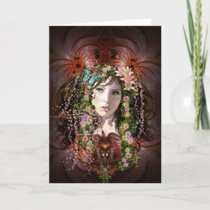 Dame Spring Goddess Blank Note Kaart