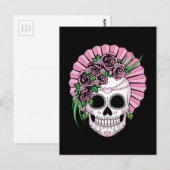 Dame Sugar Skull Briefkaart (Voorkant / Achterkant)