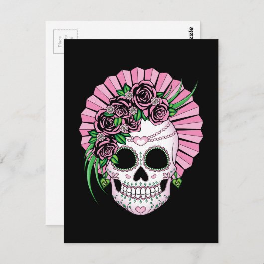 Dame Sugar Skull Briefkaart (Voorkant / Achterkant)