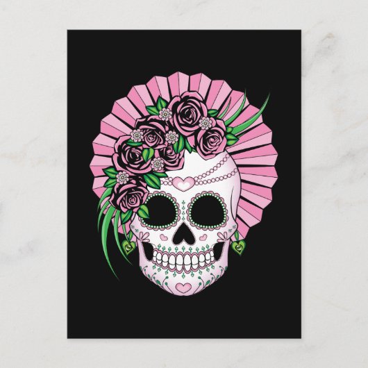 Dame Sugar Skull Briefkaart (Voorkant)