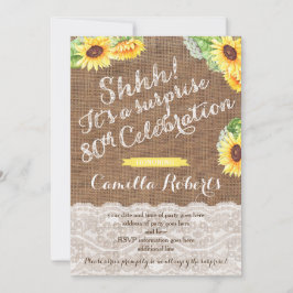 dame Surprise 80th Birthday Invites, Sunflower Kaart
