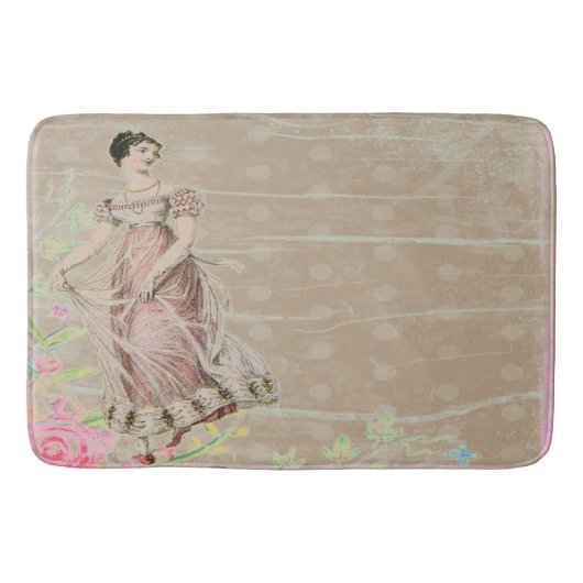 dame taupe Victoriaans Bathroom mat (Voorkant)