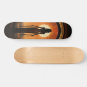 Dame tegen zonsondergang Art Nouveau Sci-Fi dystop Persoonlijk Skateboard (Horizontaal)