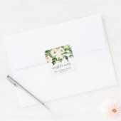 Dame tot Mevrouw Elegante Witte Bloemige Bruilofts Vierkante Sticker (Envelop)