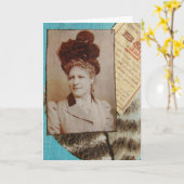 Dame, Turkije Feather Collage Verjaardag Kaart (Gele Bloem)