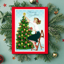 Dame uit de jaren 20 versiert kerstboom