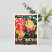 Dame uit Saigon City, Vietnam, oud reizen Briefkaart (Staand voorkant)