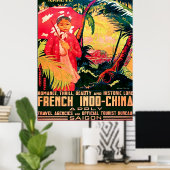 Dame uit Saigon Stad, Vietnam, vintage reis Poster (Thuiskantoor)