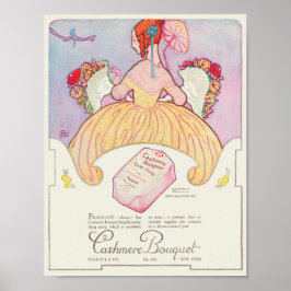  Dame van 1920 met bloemen Poster