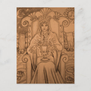 Dame van de bekers - tarotkaart briefkaart