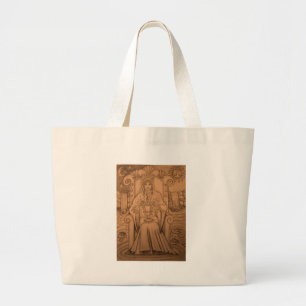 Dame van de bekers - tarotkaart grote tote bag