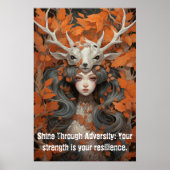 Dame van de Bladeren Poster (Voorkant)