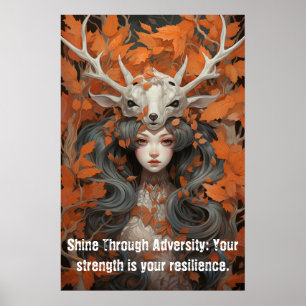 Dame van de Bladeren Poster