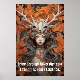 Dame van de Bladeren Poster