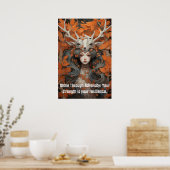 Dame van de Bladeren Poster (Keuken)