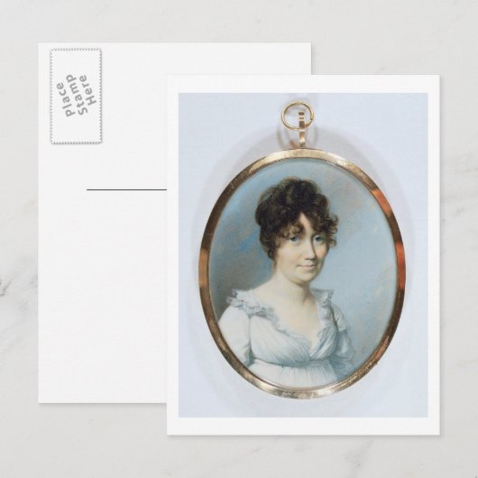 Dame van de blindfamilie (w/c en gouache op ivoor) briefkaart (Voorkant / Achterkant)